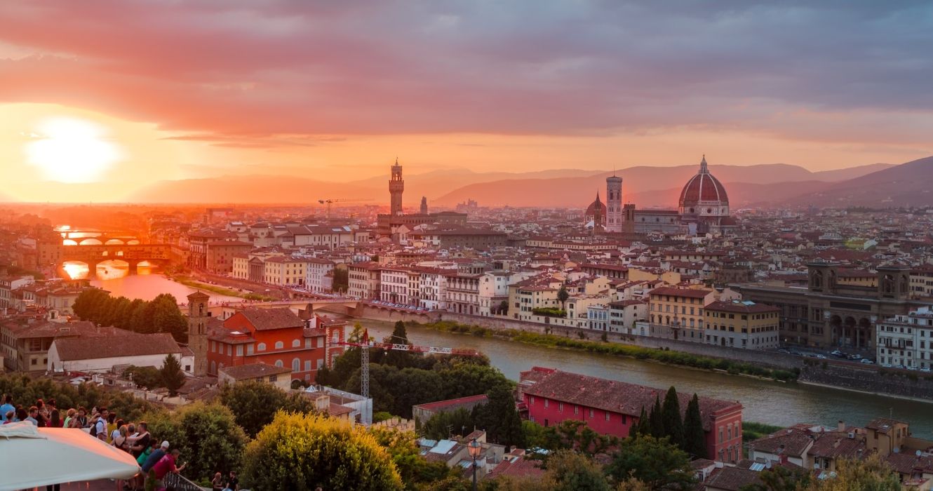 Sunset over Florence Italy