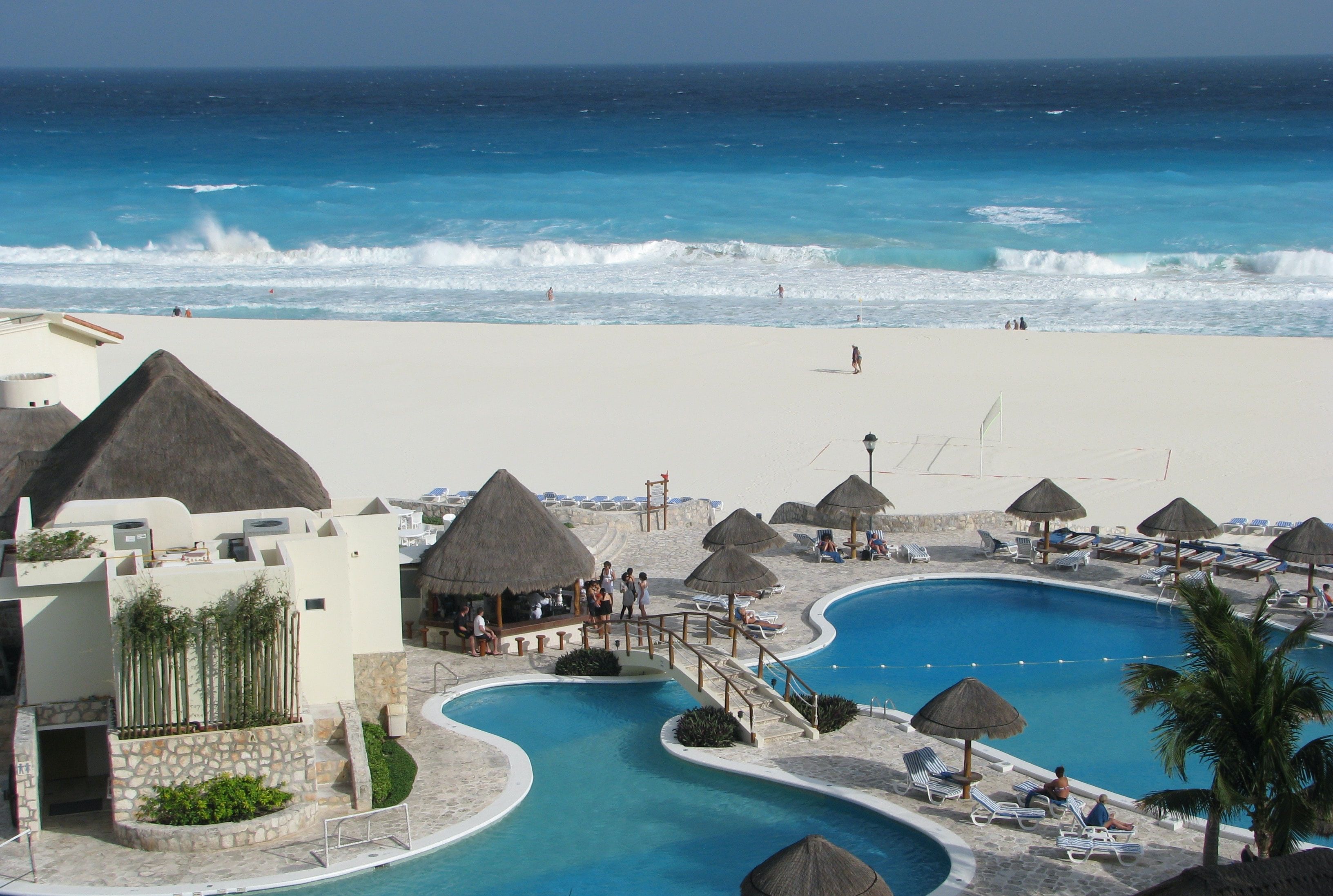 Resort em uma praia em Cancun