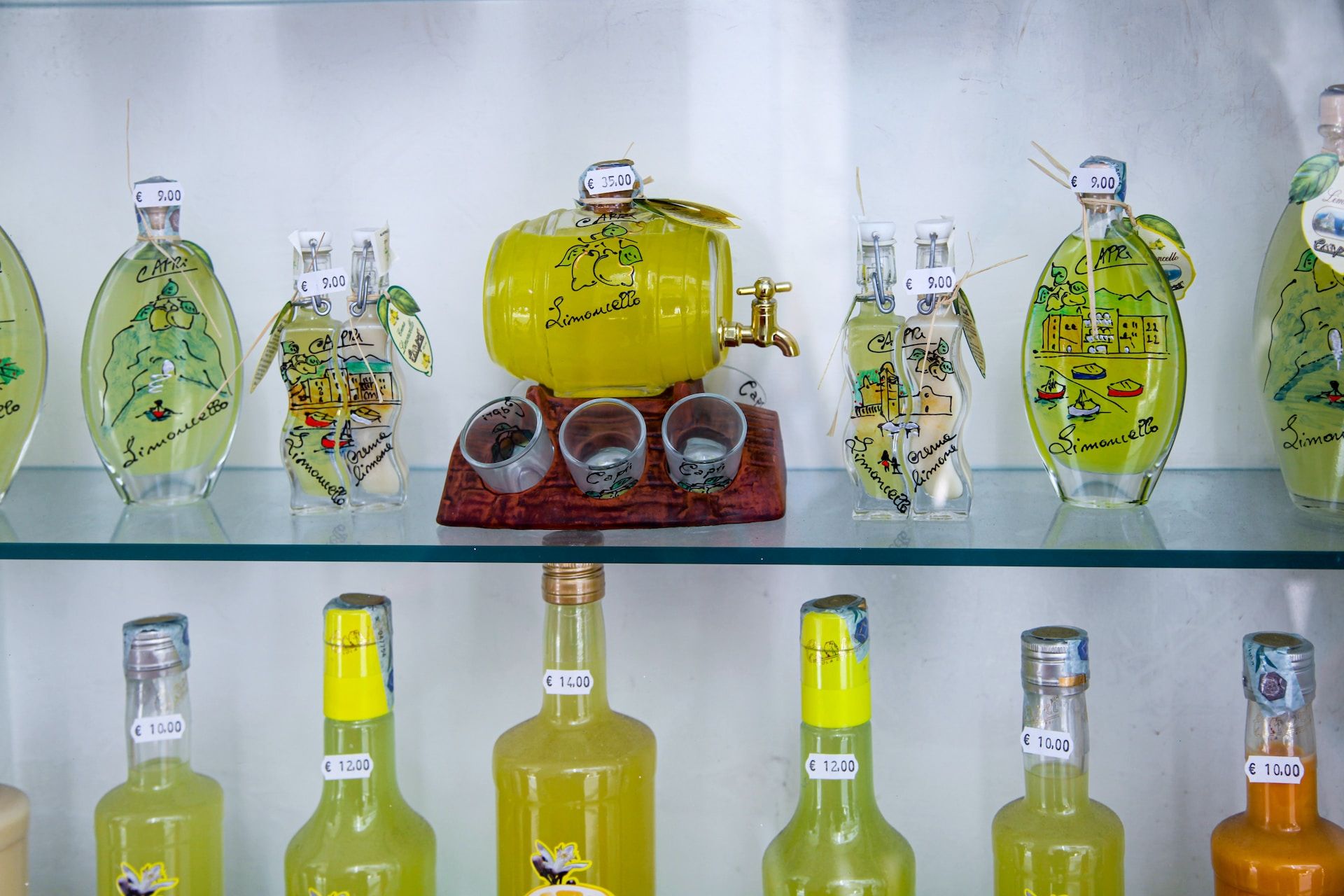 Bottles of Limoncello on the Amalfi Coast