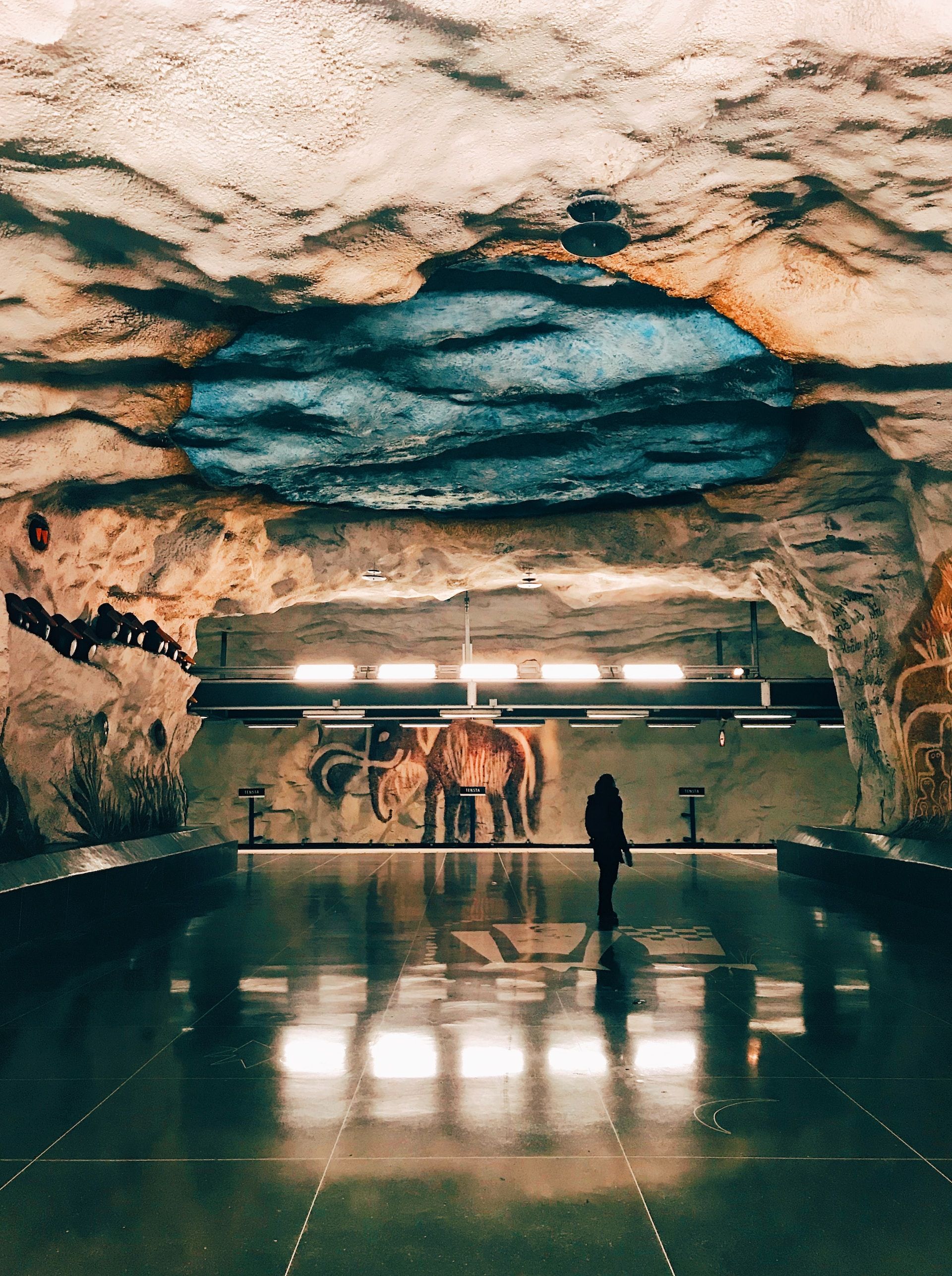 Tensta Centrum Metro Station in Stockholm, Sweden.