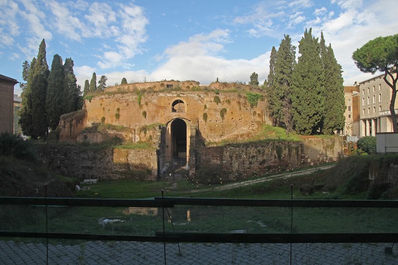 The ruins of the Augustus mausoleum at Rome
