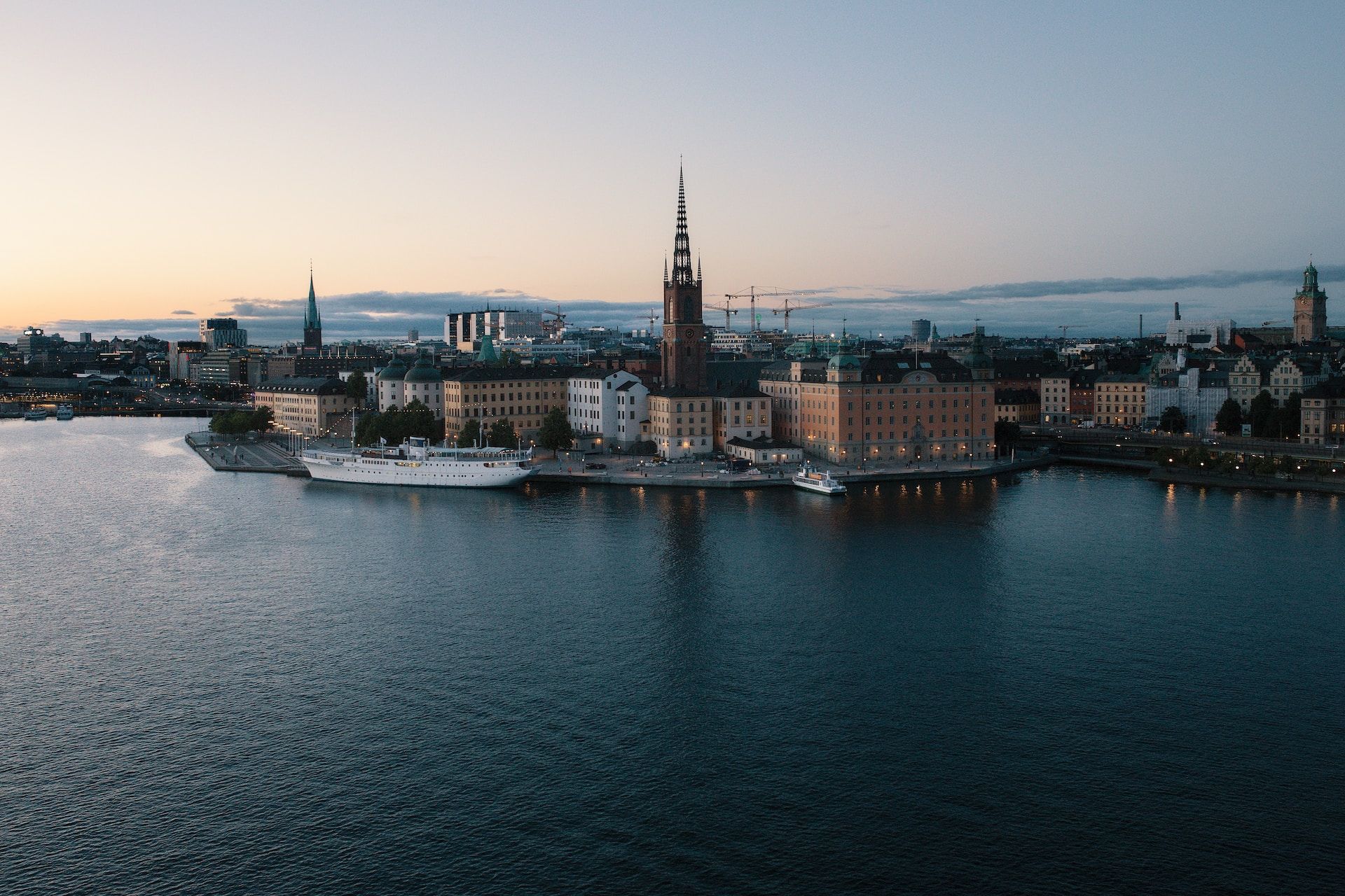 A stunning view of the shimmering waters surrounding Stockholm, Sweden.