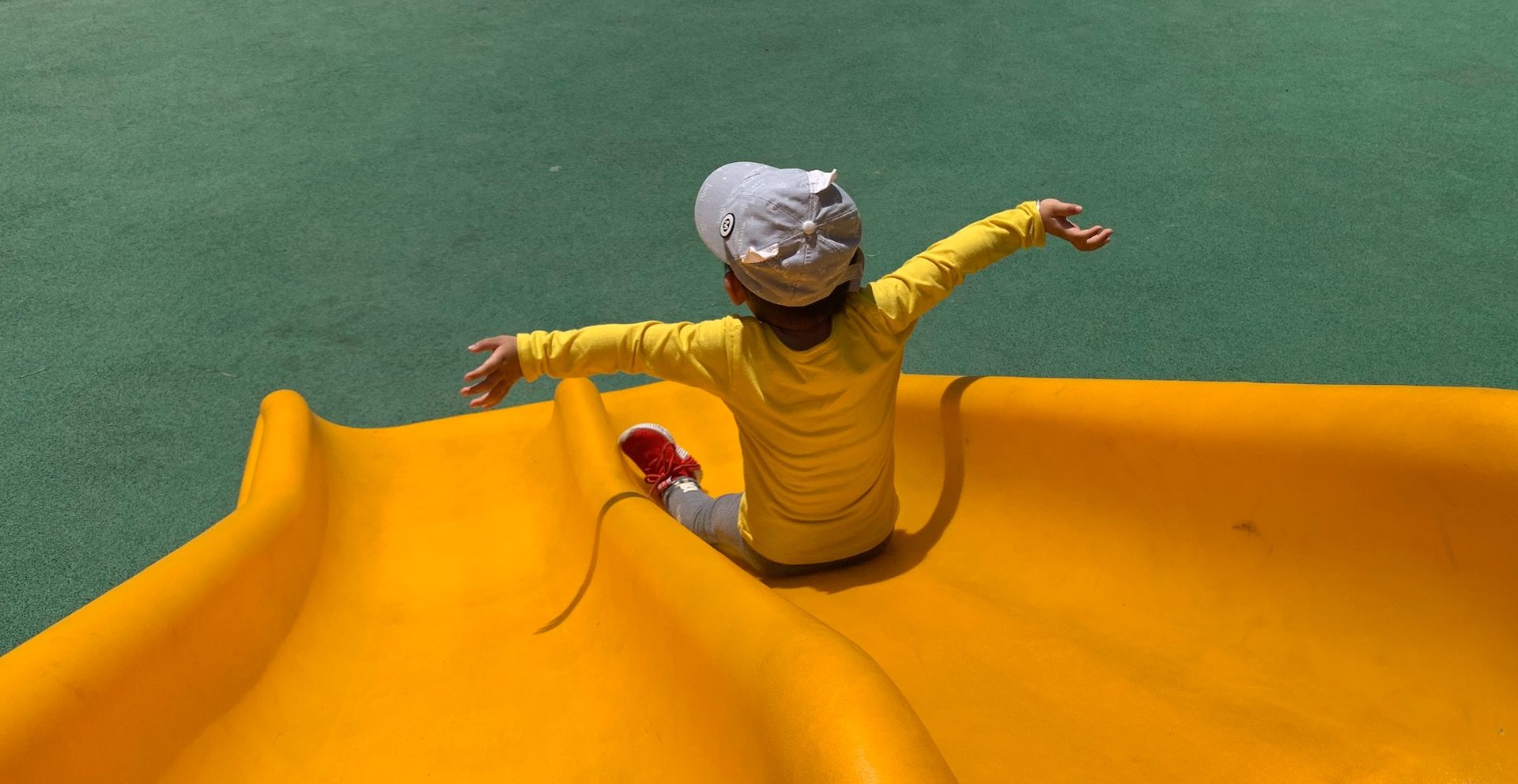 Kid on a slide