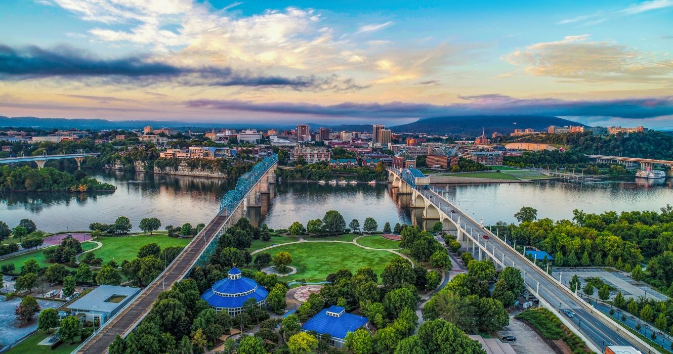 Aerial view of Chattanooga, TN