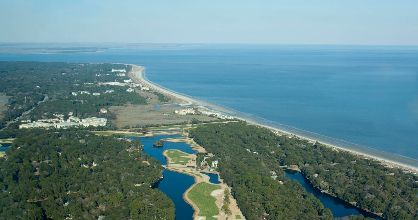 Aerial view of Hilton Head island in South Carolina