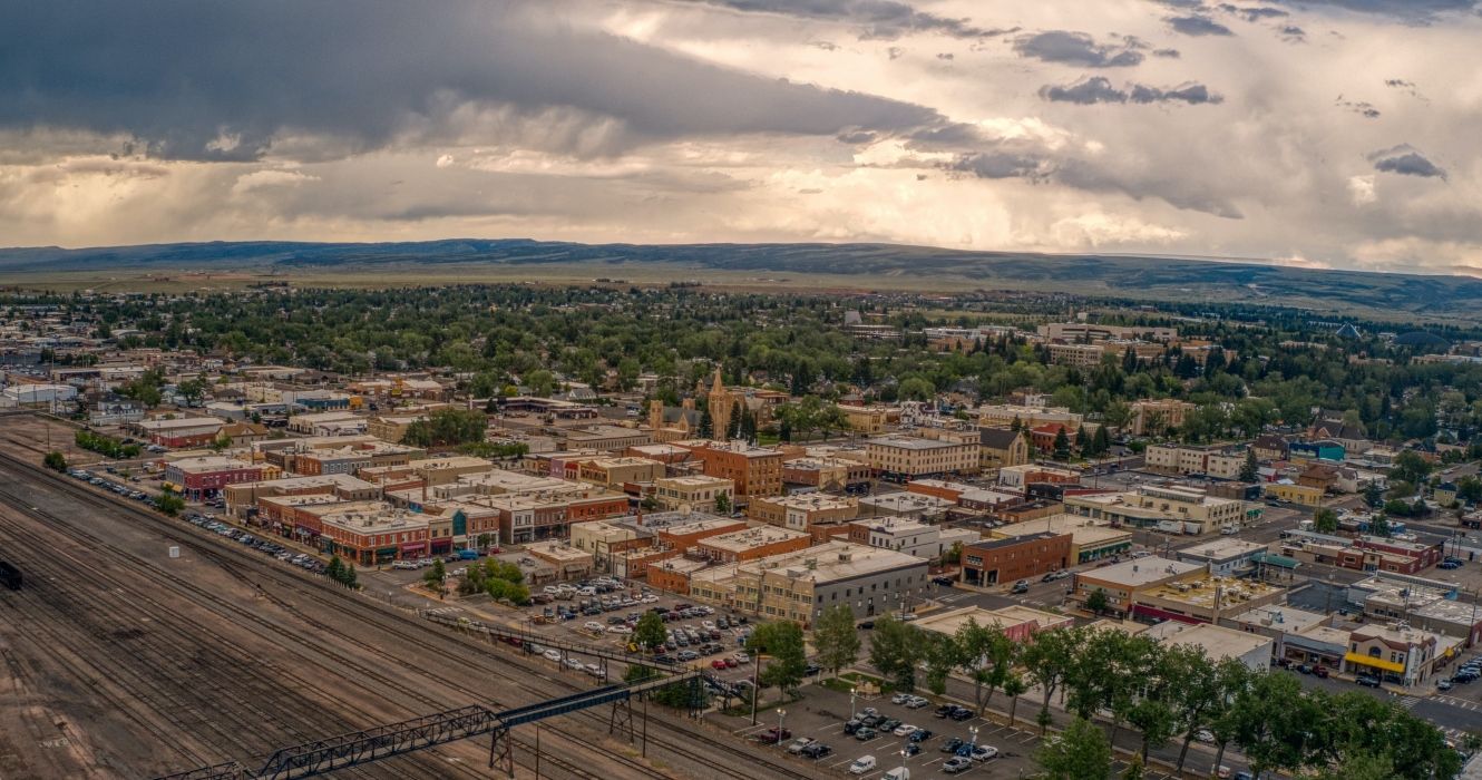 Aerial view of Laramie Wyoming