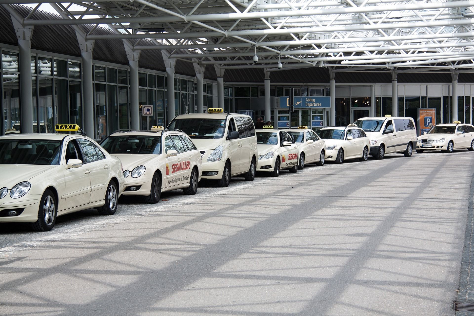 Taxi stand outside an airport