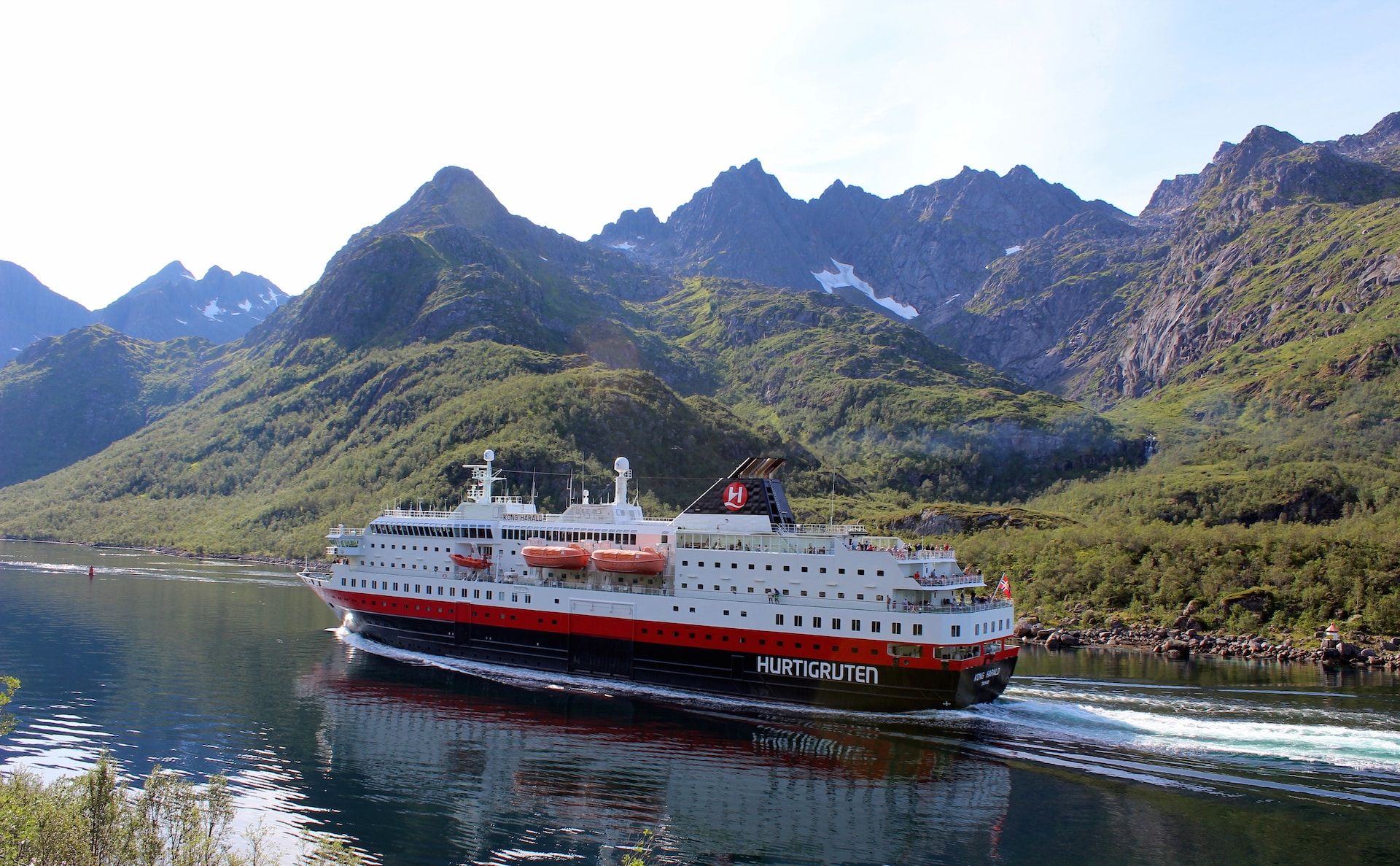 A Hurtigruten Cruise Ship