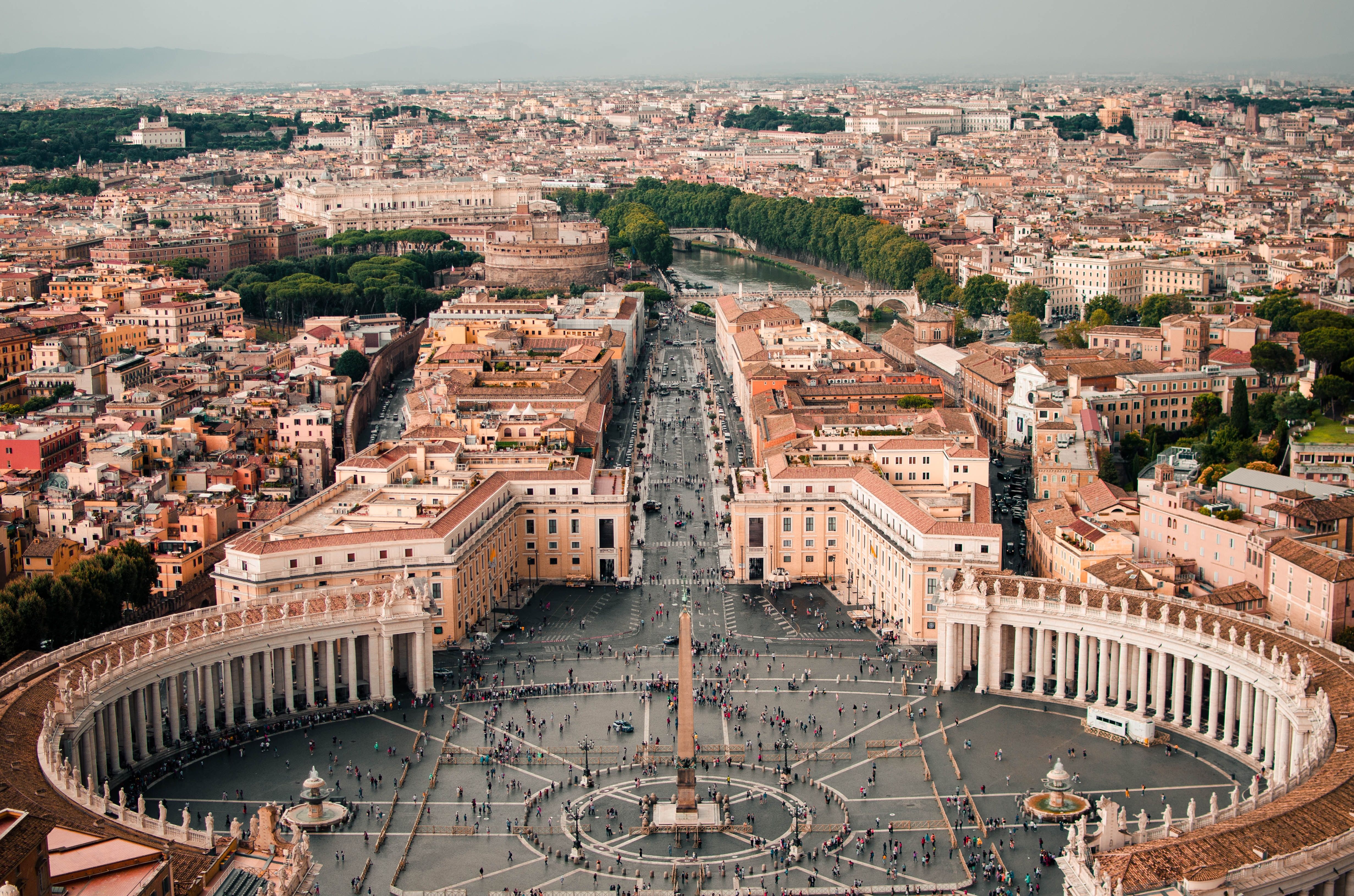 Aerial view of the Vatican City, Rome.