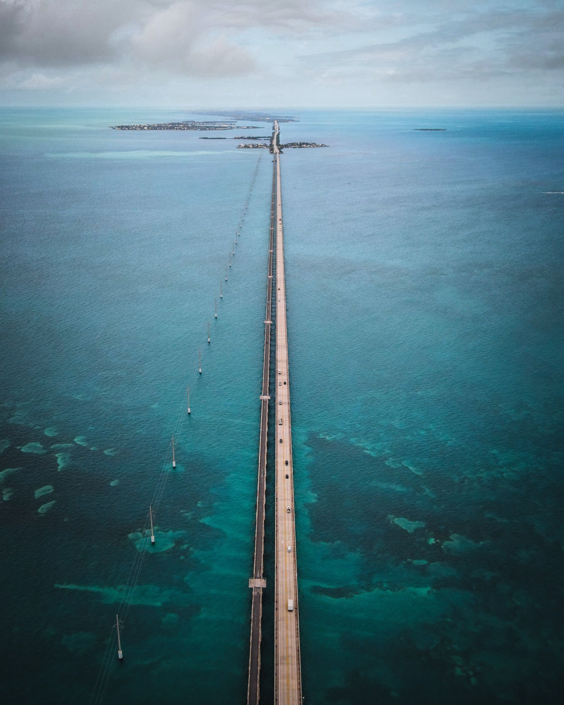 Aerial view of Seven Mile Bridge, Key West