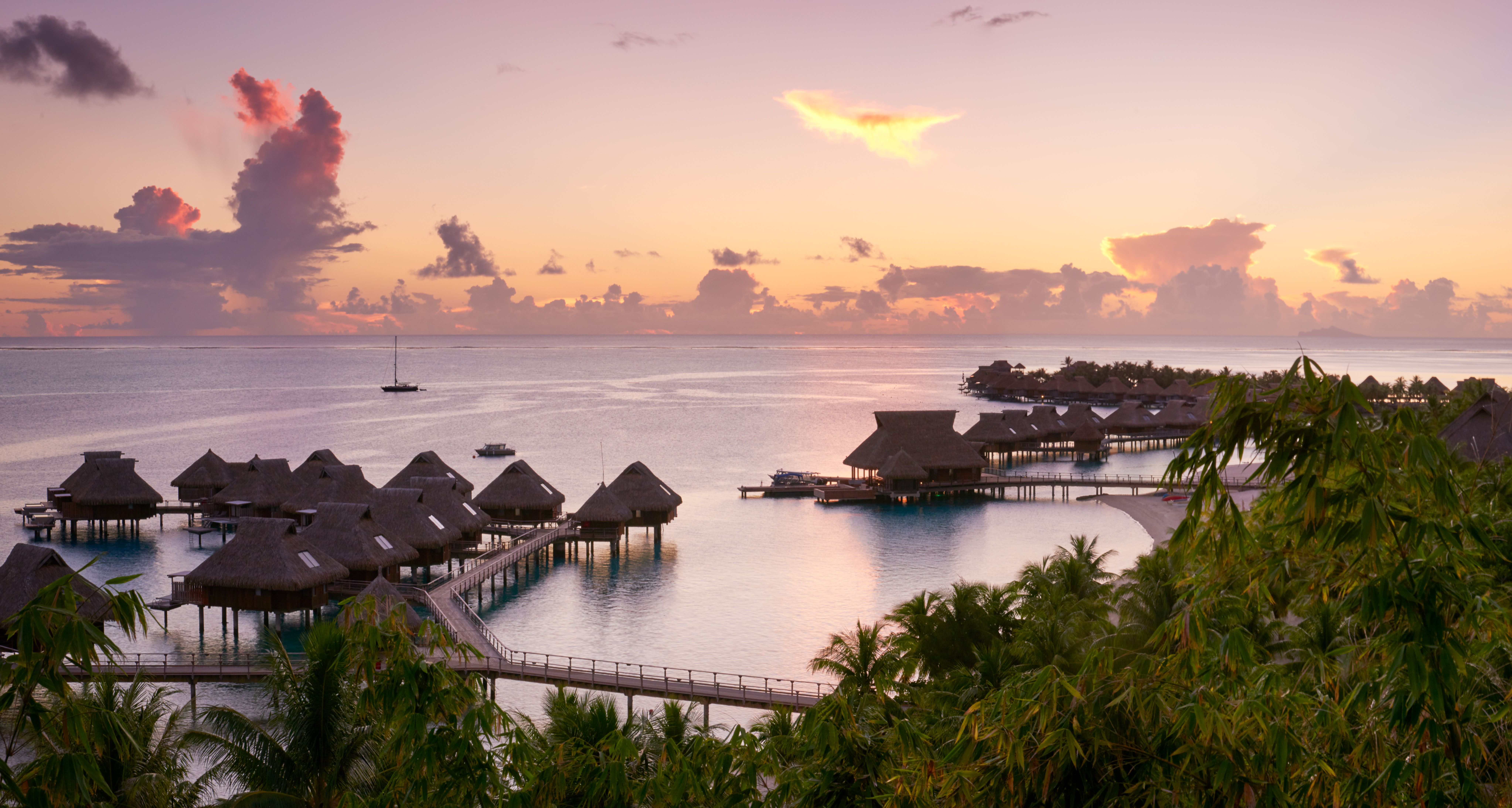An exterior view of Conrad Bora Bora Nui, one of the best hotels in French Polynesia