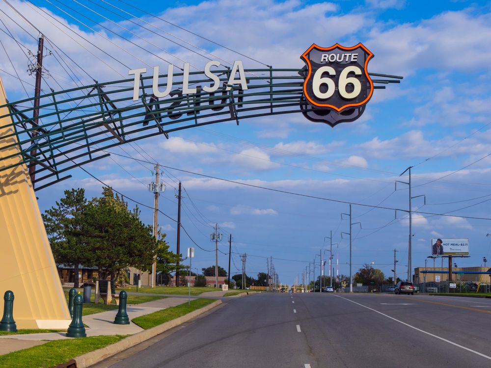 View of Tulsa Along Route 66 in Oklahoma 