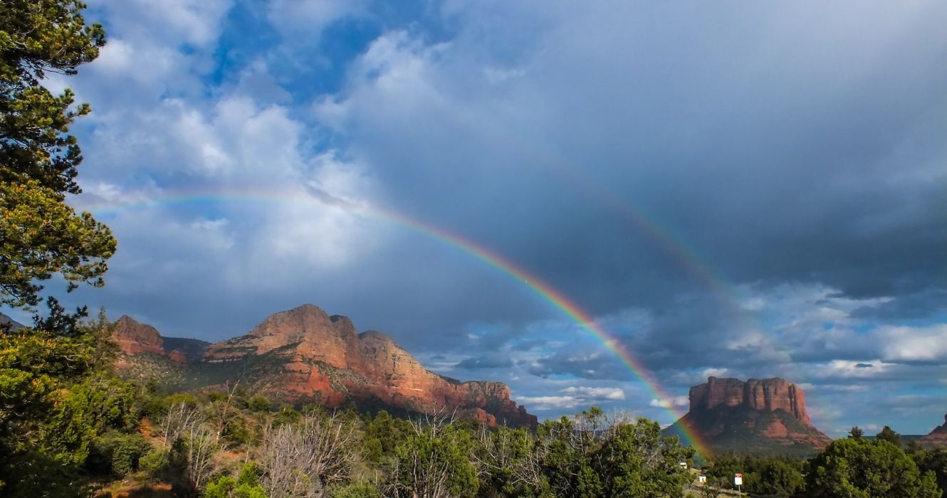 Double rainbow over Sedona Arizona