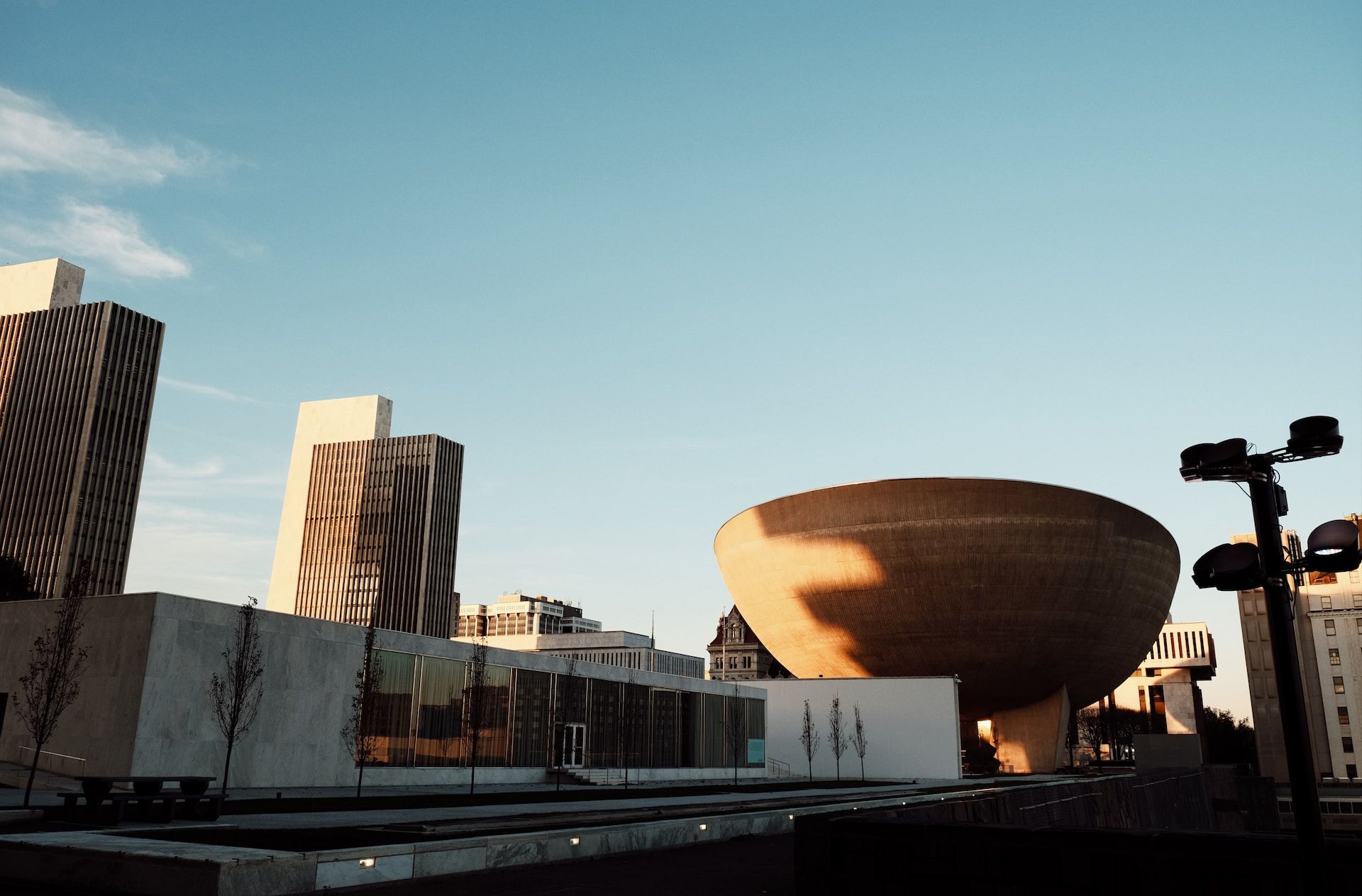 Empire State Plaza in Albany at Golden Hour
