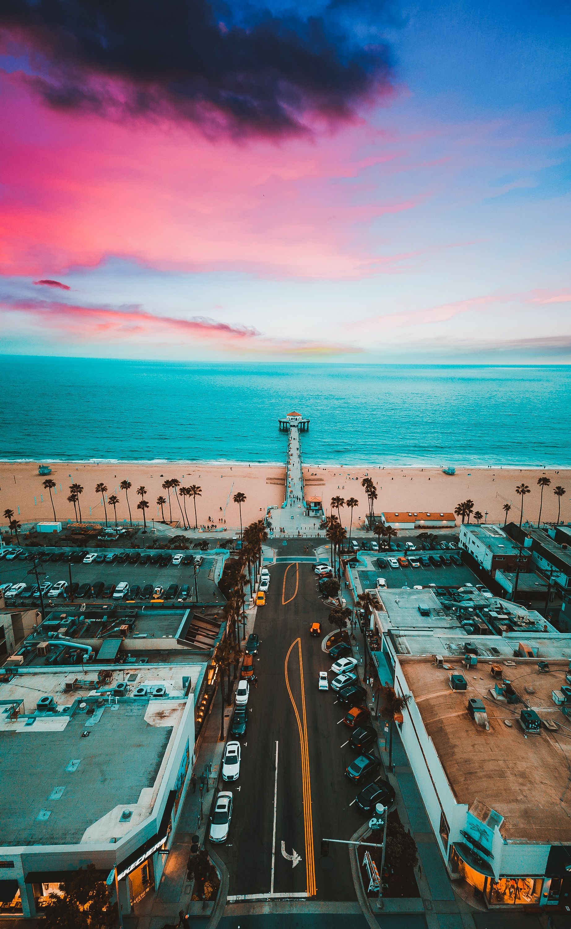 Aerial view of Manhattan Beach, California