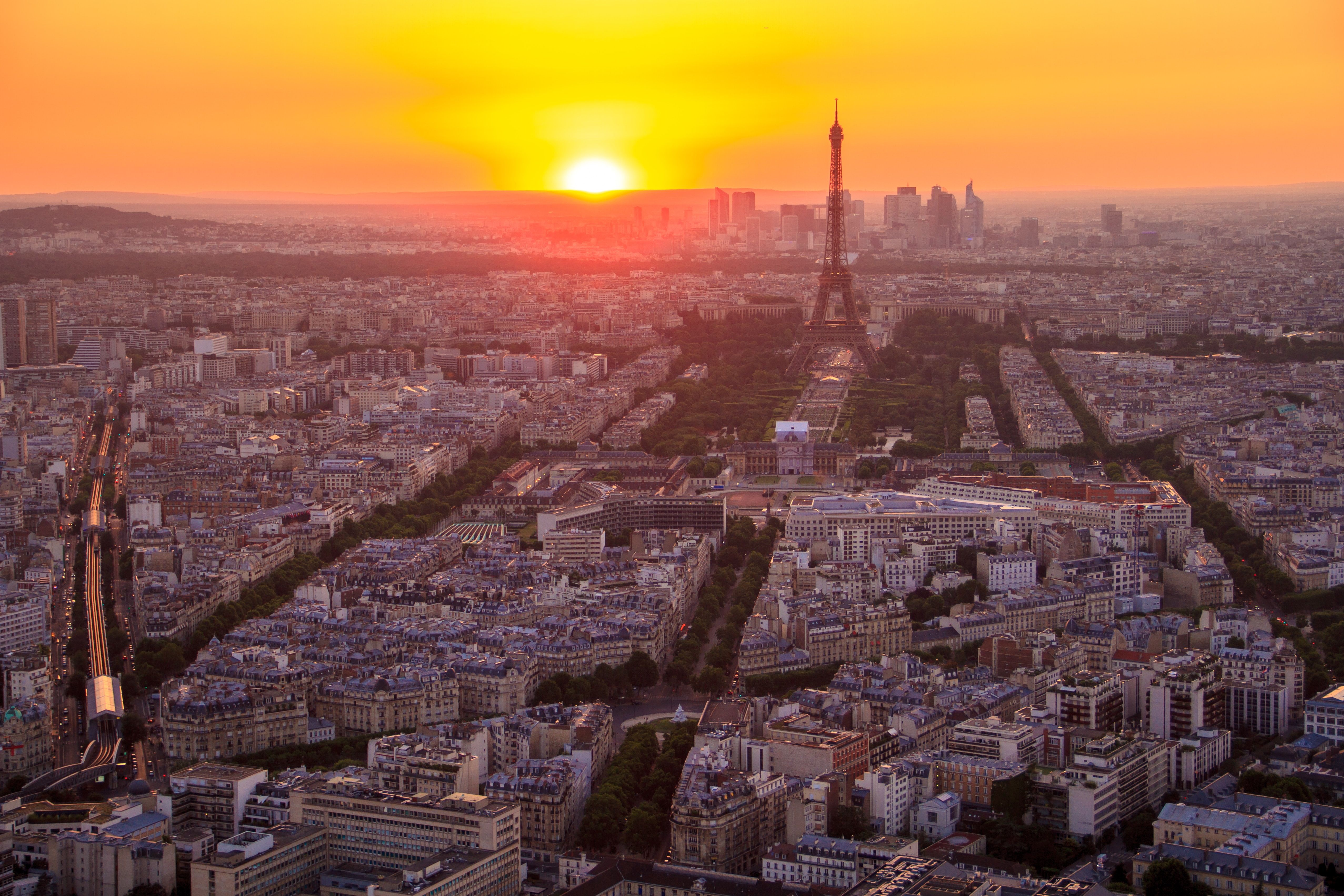 Paris view sunset