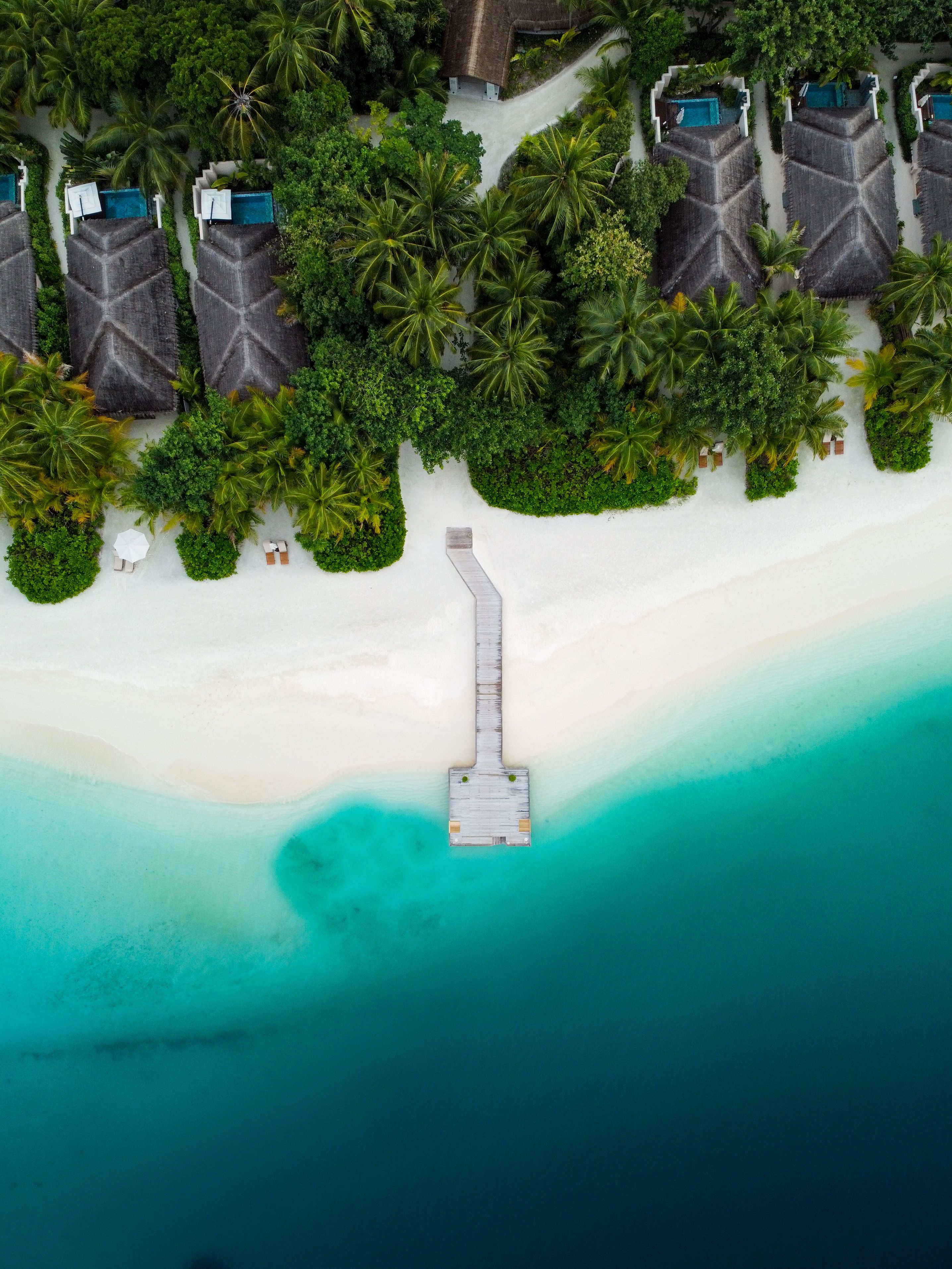 Aerial View of Huvafen Fushi Maldives