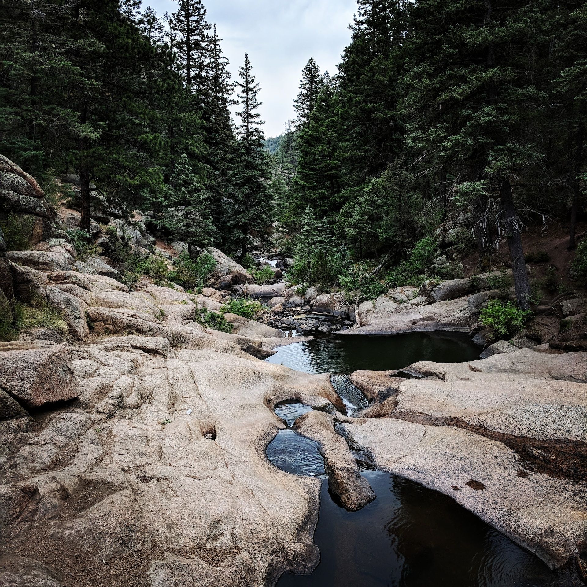 Natural water slides in San Isabel National Forest, Colorado, USA, the forest that surrounds Turquoise Lake