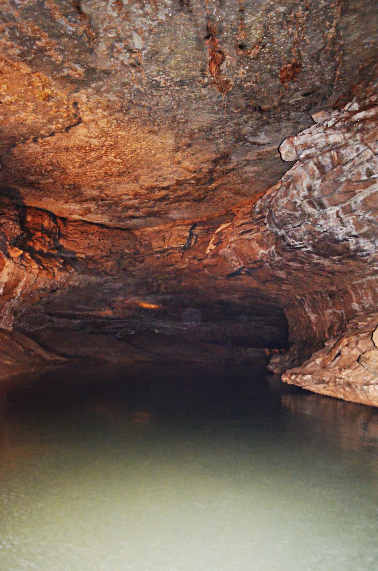 Underground tunnel with water