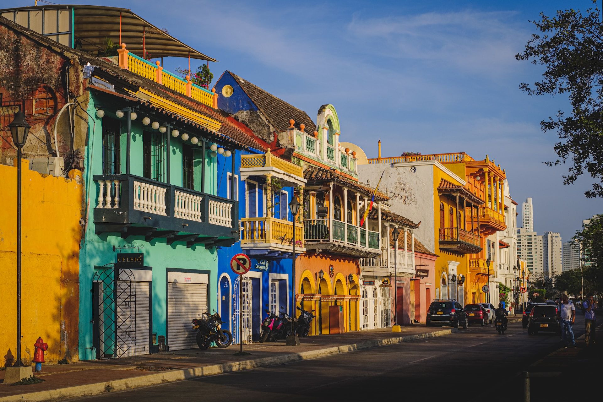 Colorful street in Cartagena, Colombia