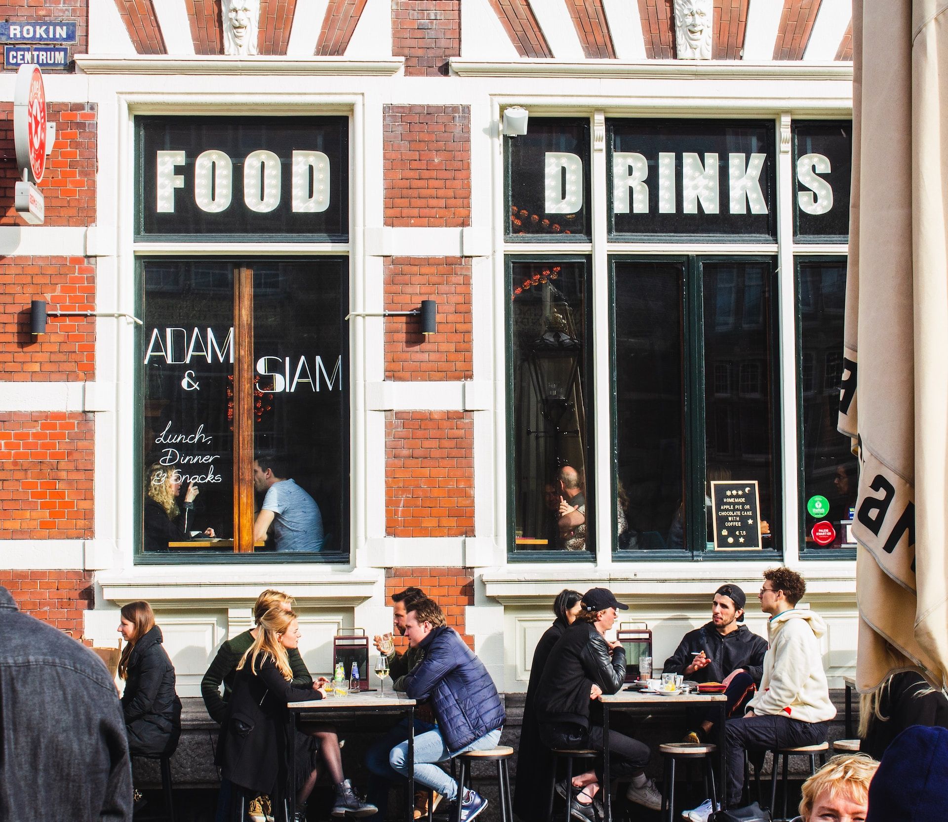 An outdoor bar in Amsterdam