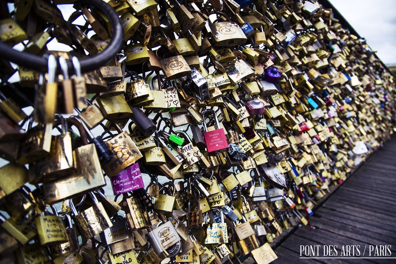 Love Locks on the Love Lock Bridge Paris