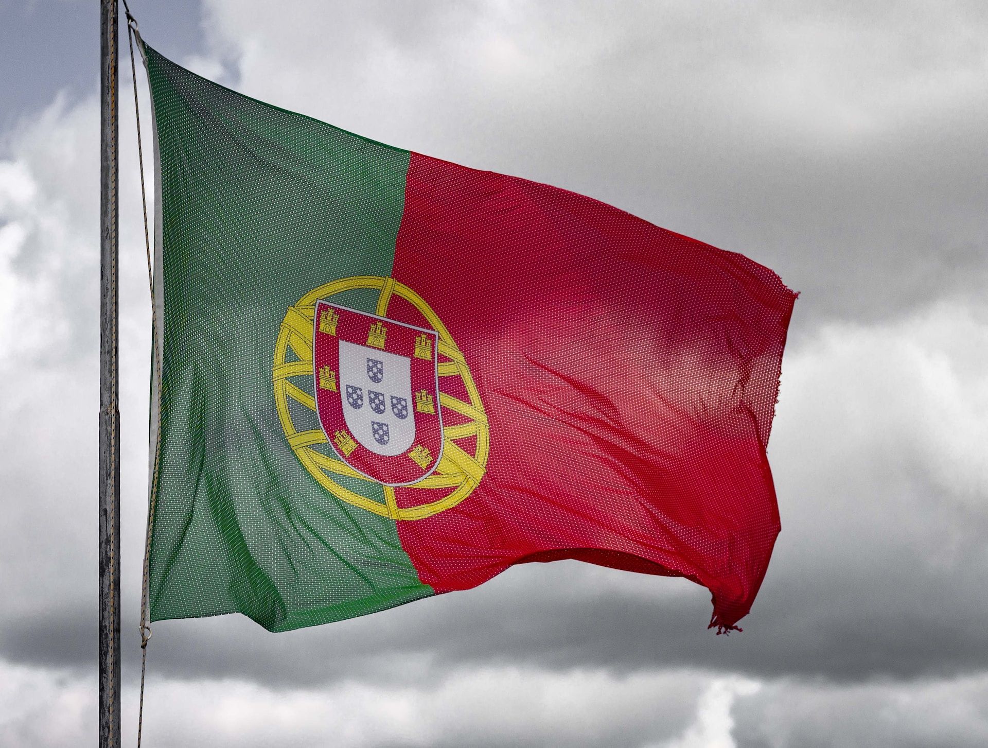 The Portuguese flag flying