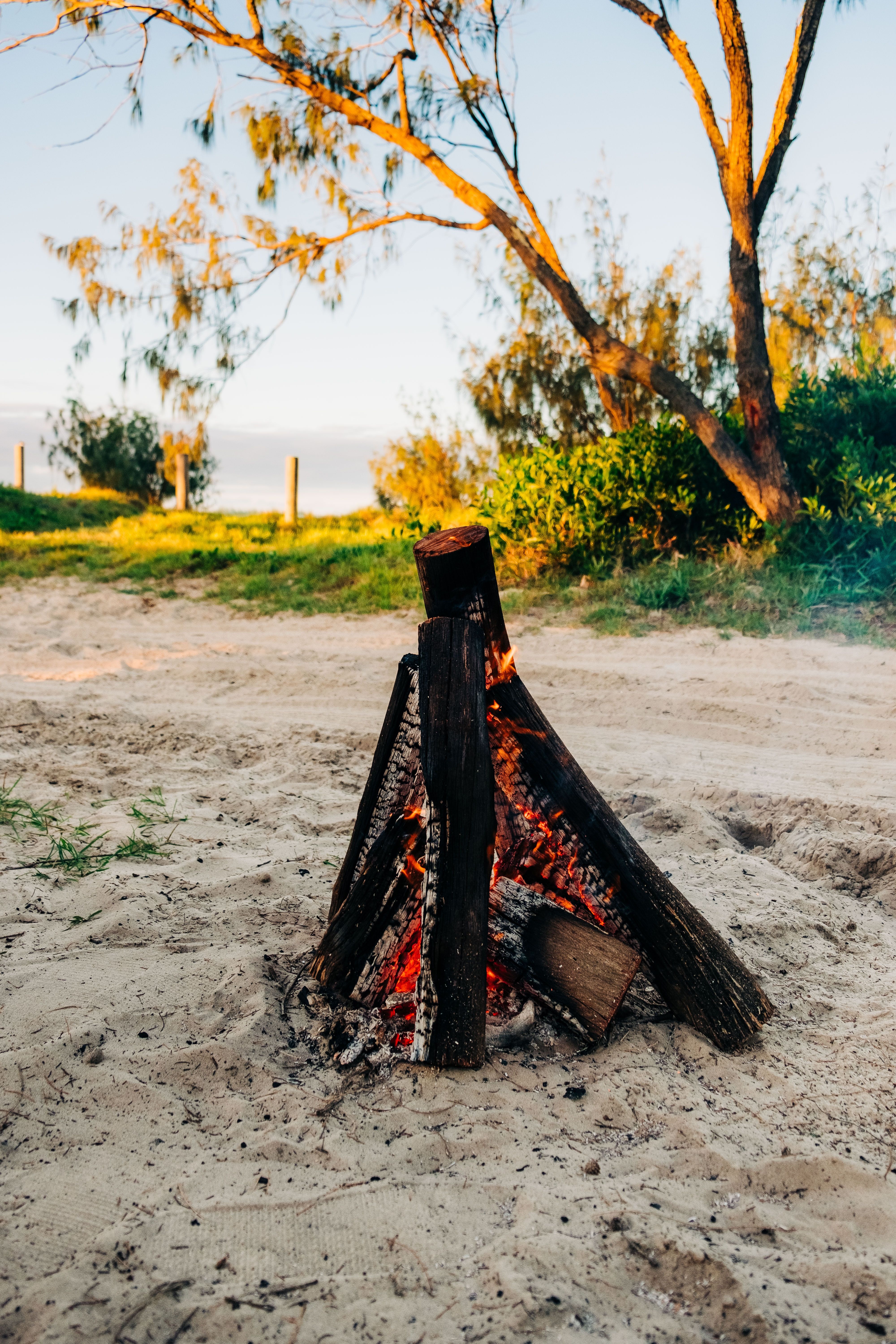 A fire pit at Rainbow Beach, Queensland, Australia