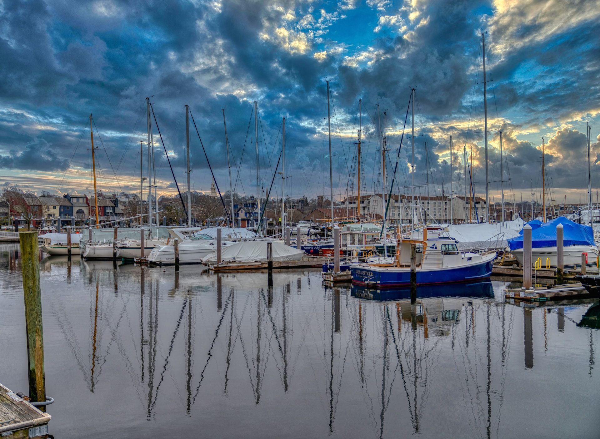 View of a harbor in Newport, Rhode Island