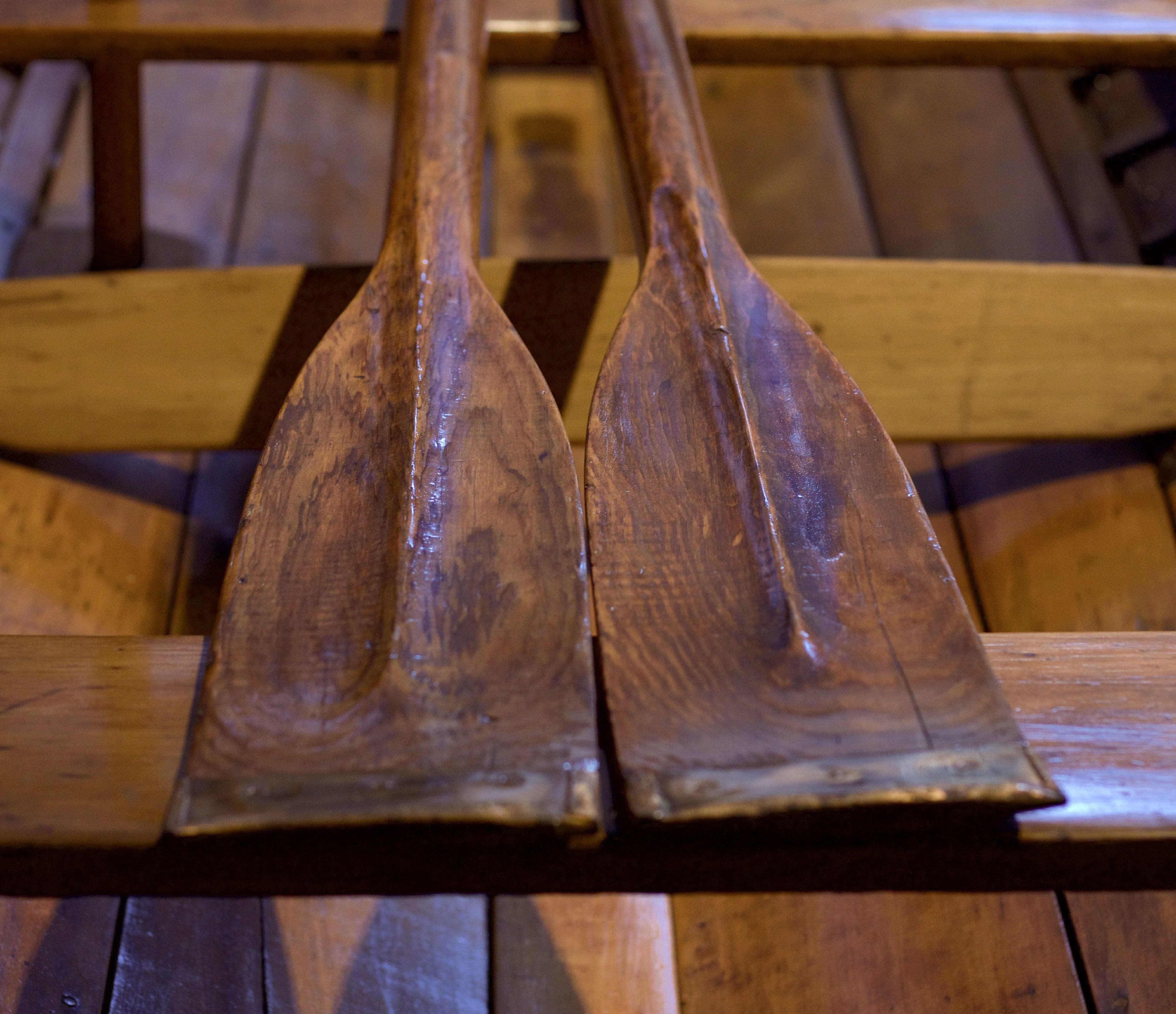 Two paddles and a boat