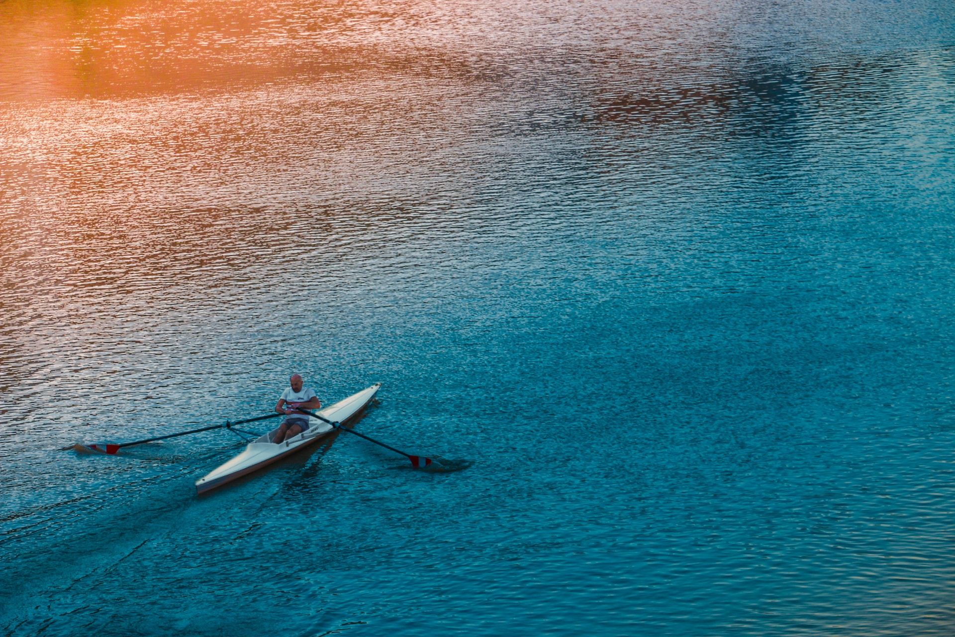 Man in a kayak on the water 