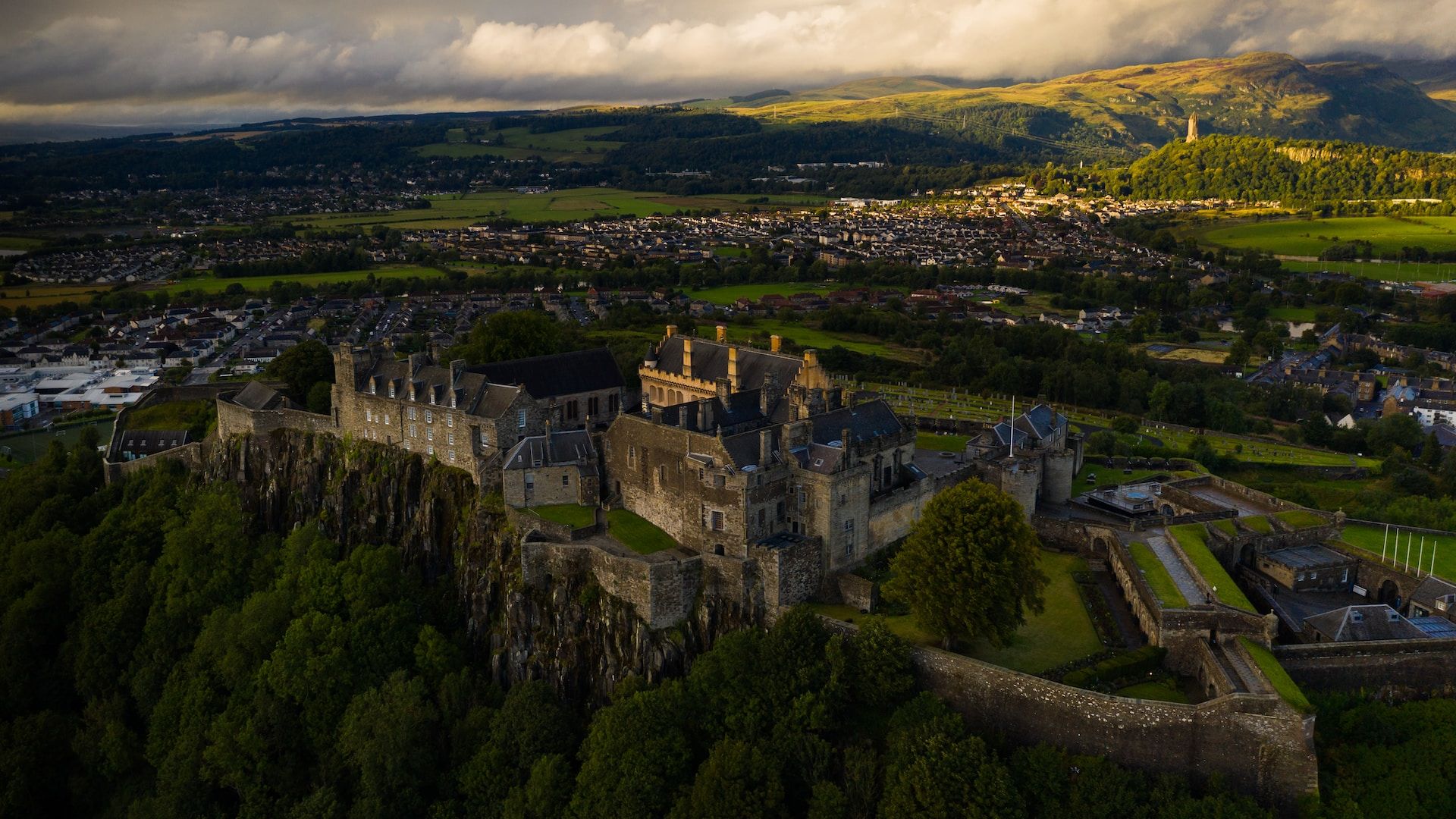 An aerial view of Stirling, Scotland