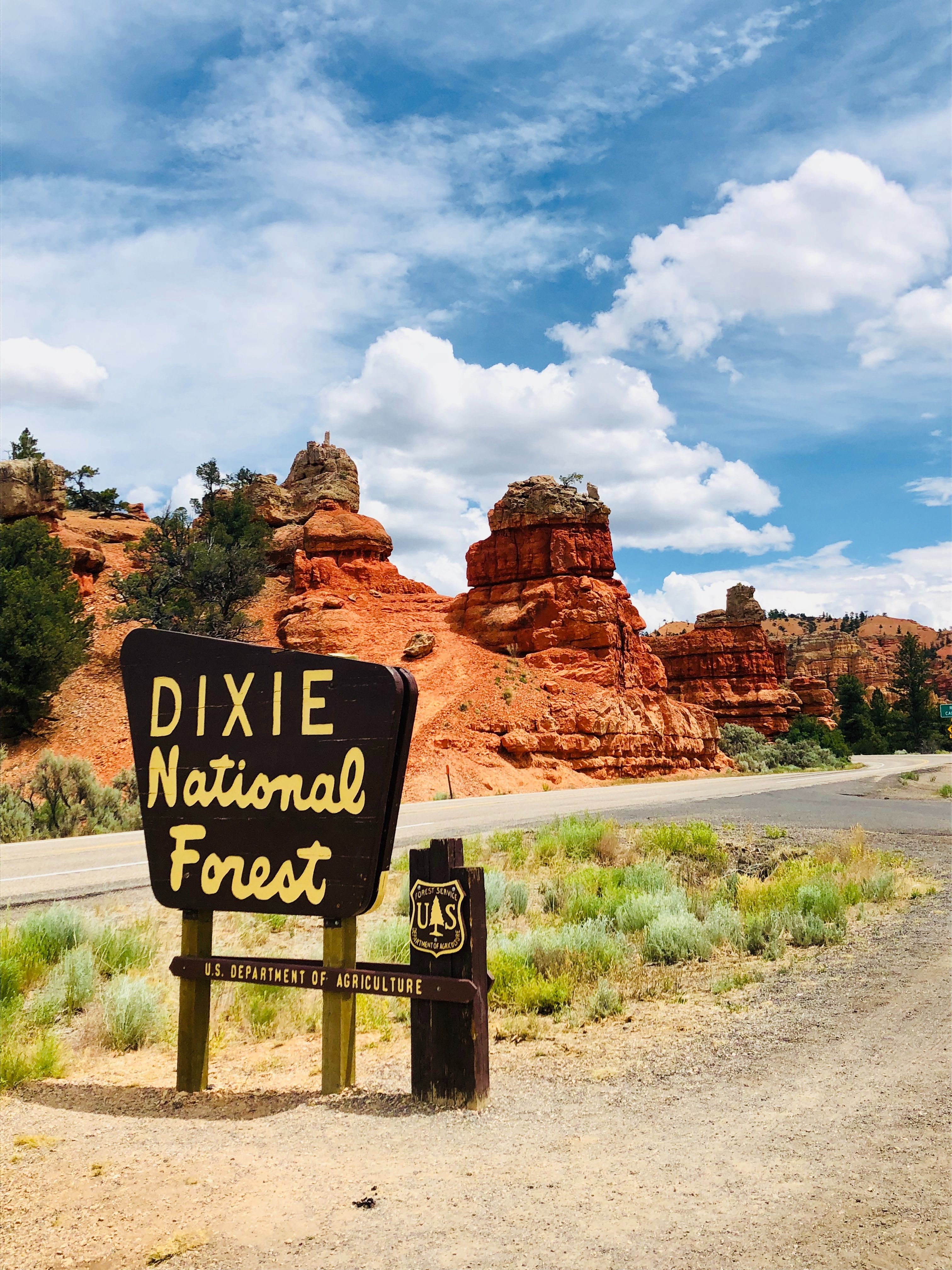 Signage to Dixie National Forest in Utah