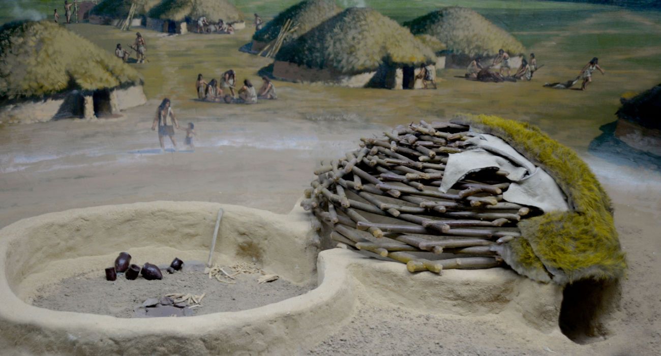 Reconstruction Illustration of a Neolithic settlement