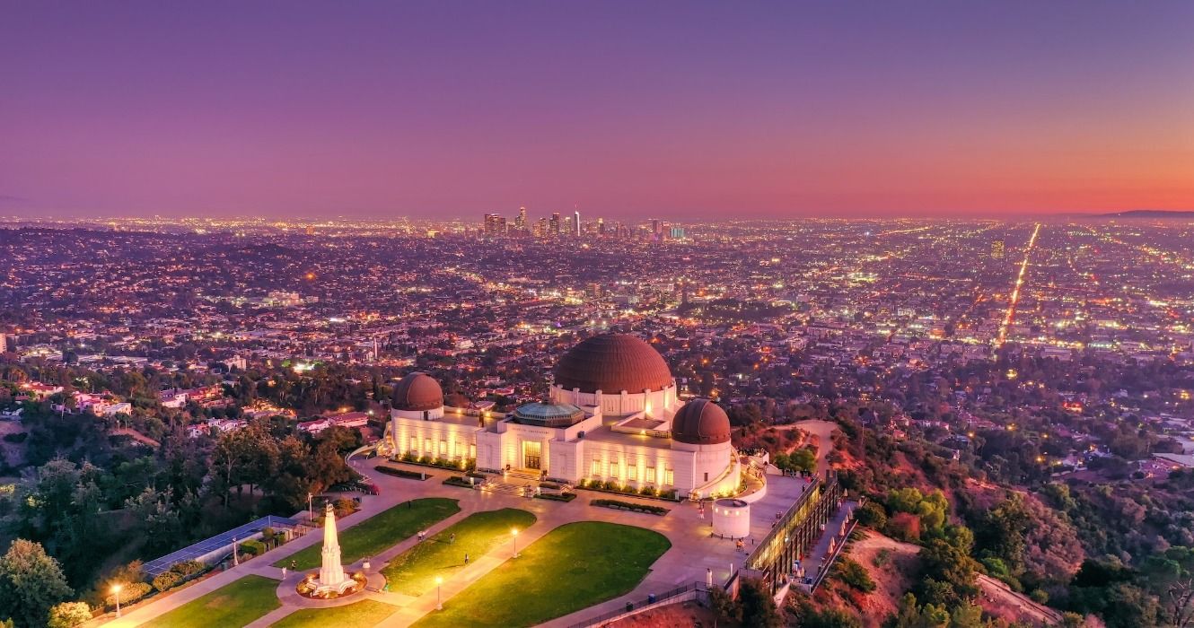 Griffith Observatory at sunset, Los Angeles, California, USA