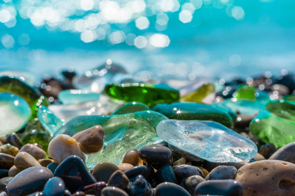 Sea glass and stones