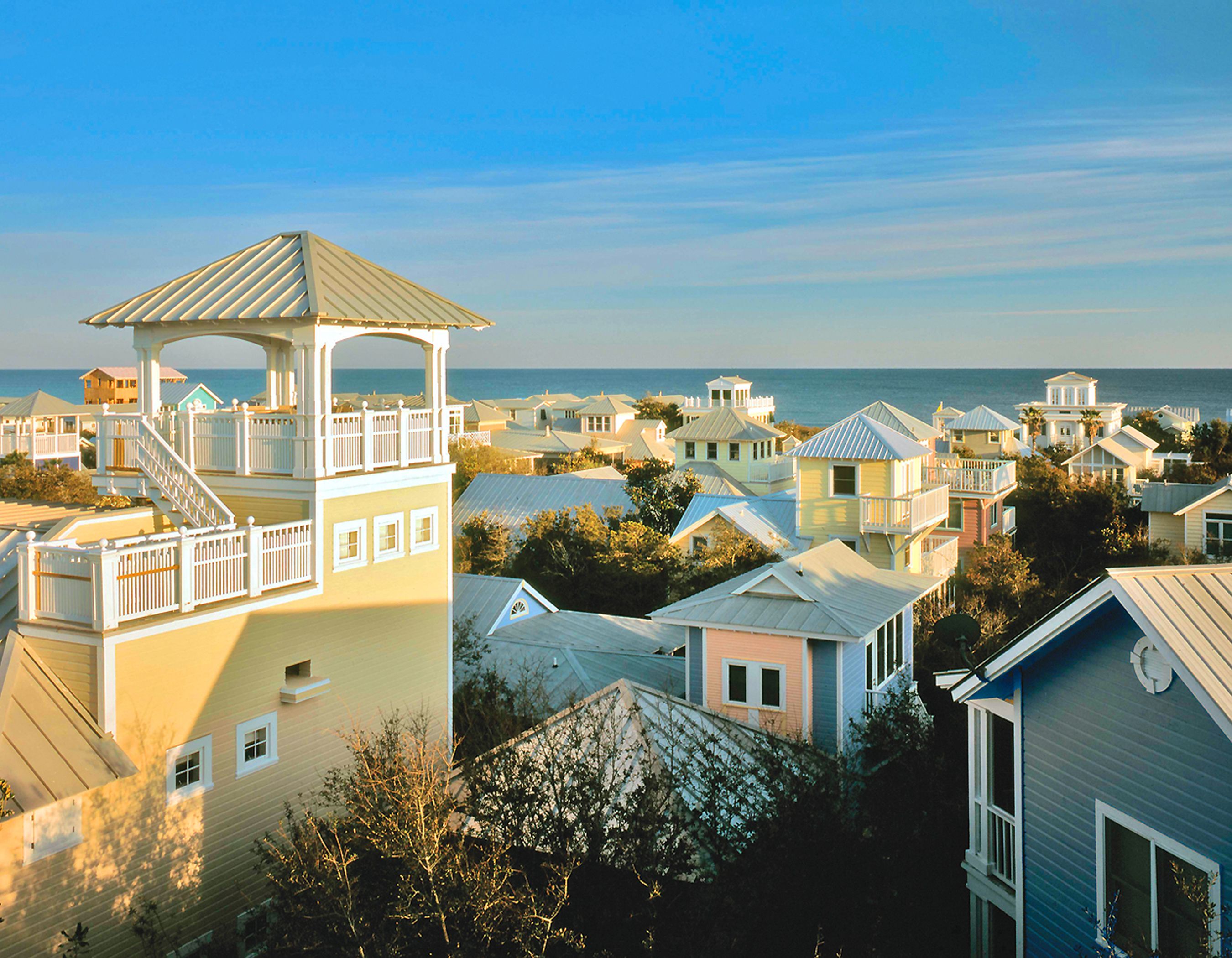 Seaside roofscapes in South Walton, Florida