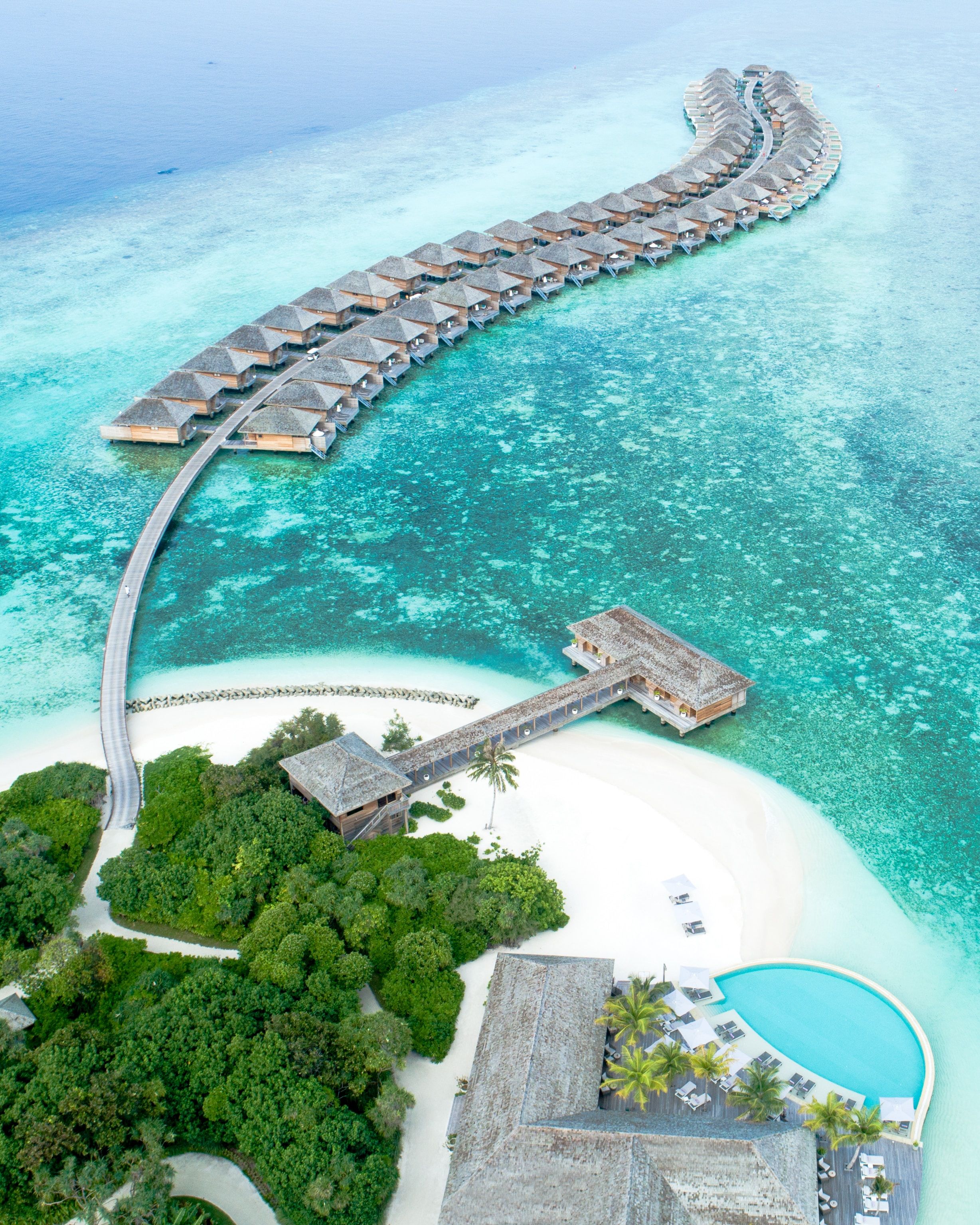 Aerial view of Hurawalhi Maldives Resort