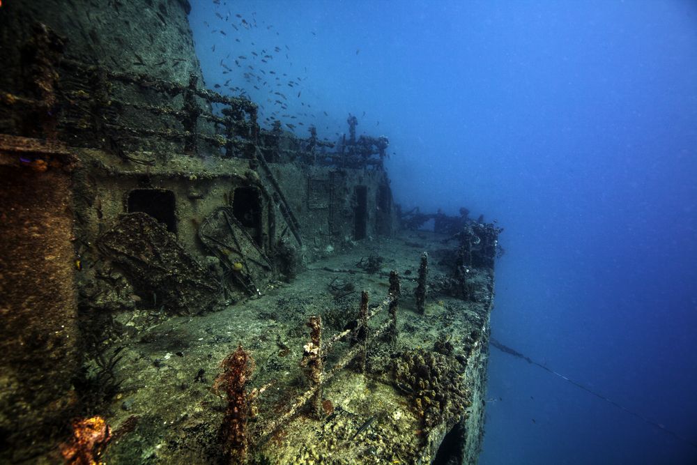 The sunken shipwreck Eagle in the Florida Keys