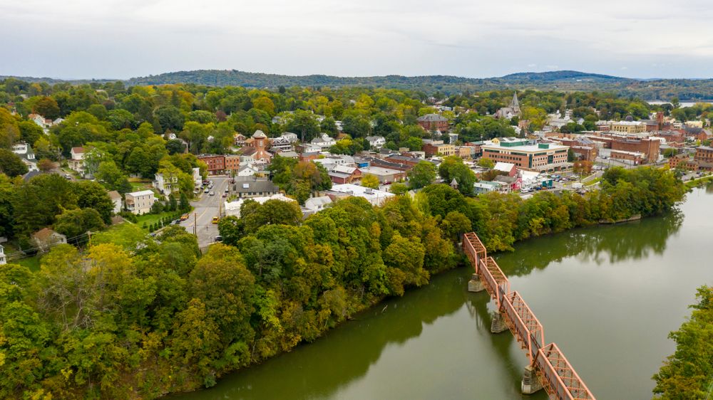 The town of Catskill on the Hudson River in upstate New York
