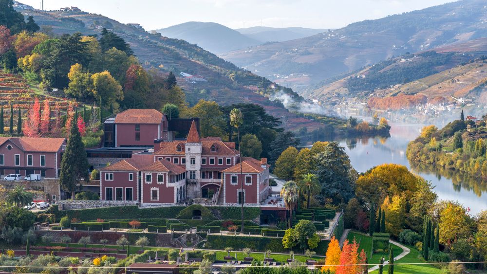 Aerial view of Six Senses Hotel, Douro Valley, Portugal