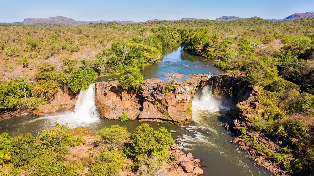 Prata waterfall in Chapada das Mesas National Park in Brazil