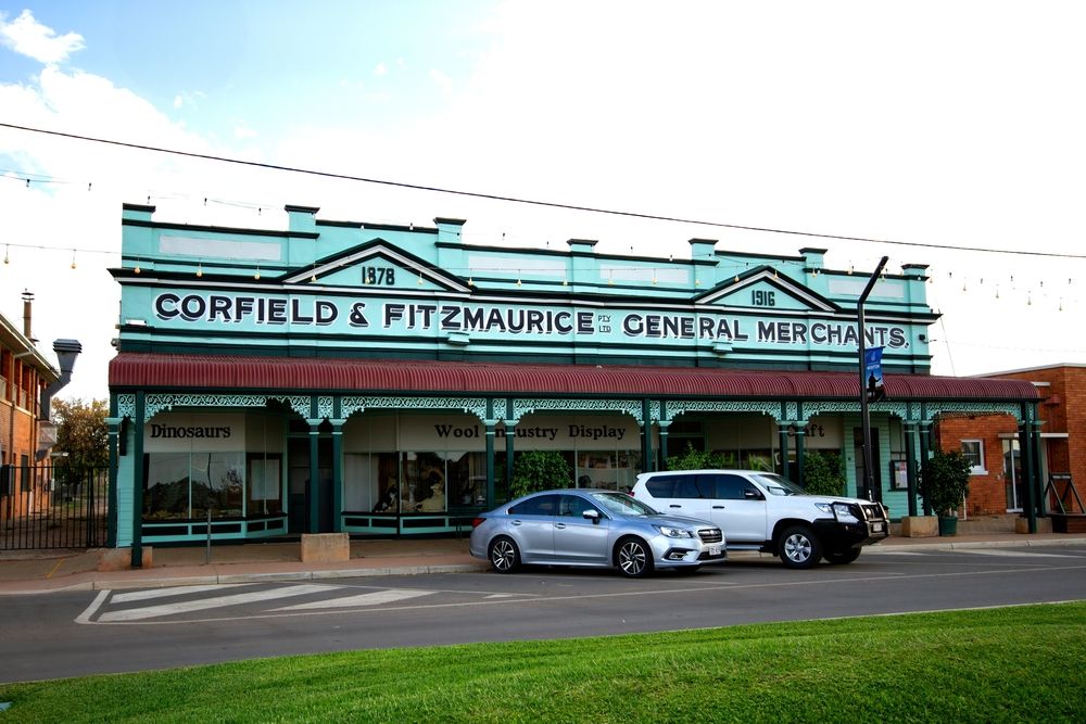 The Historic Corfield and Fitzmaurice building in Winton, Western Queensland, Australia