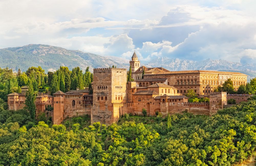 Ancient Arabic wall of the Alhambra, Granada, Spain