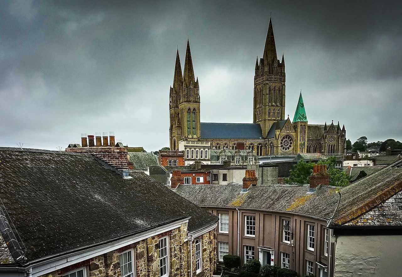 A view of buildings in Truro, England