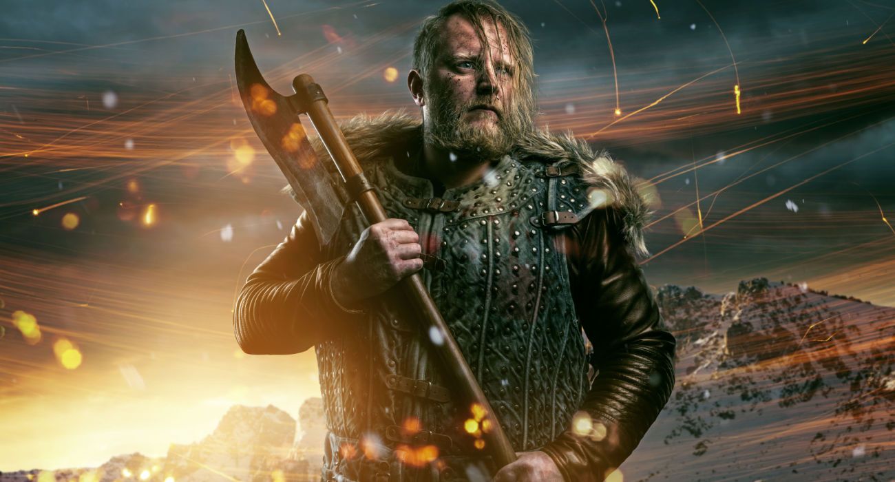 Viking warrior with an axe