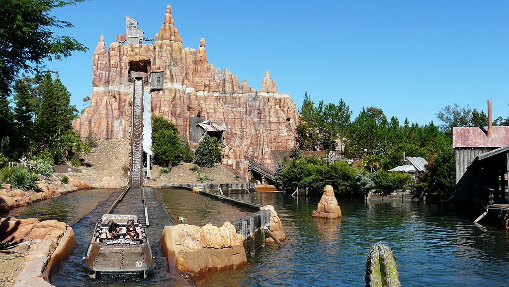 Wild West Falls Ride at Warner Bros Movie World in Queensland Australia