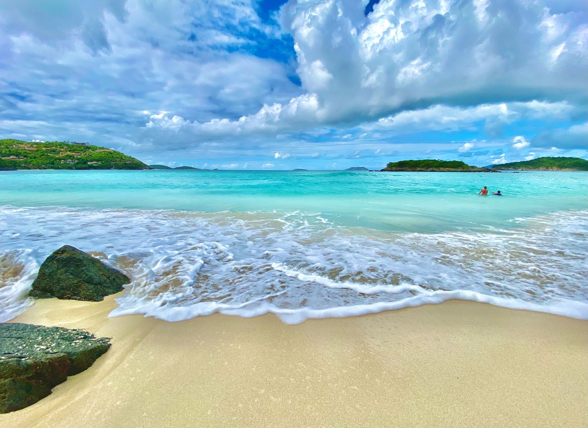 A view of Honeymoon Beach, St John, US Virgin Islands