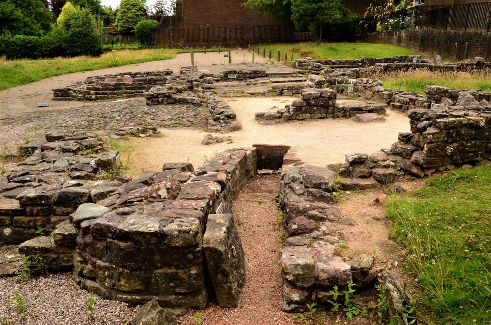 Ancient Roman ruins on the historic Antonine wall in Scotland