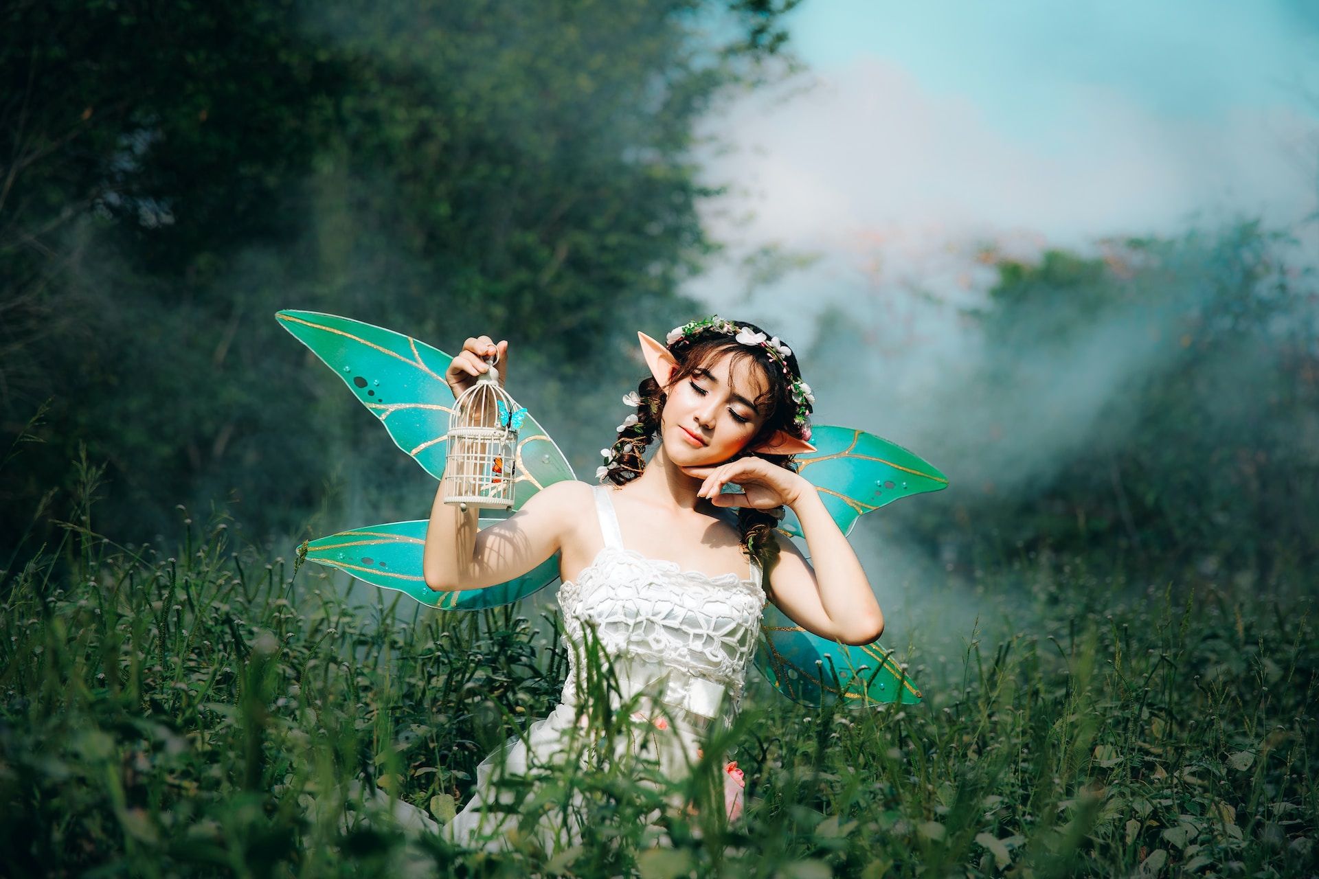Woman dressed as a fairy